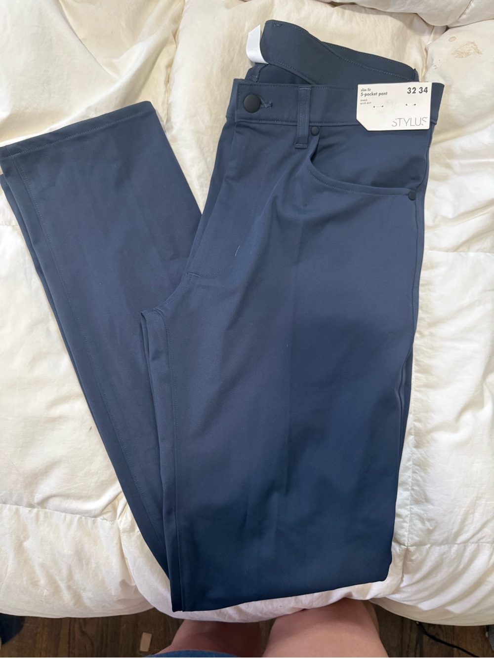 STYLUS Men's Dark Navy 5-Pocket Chinos